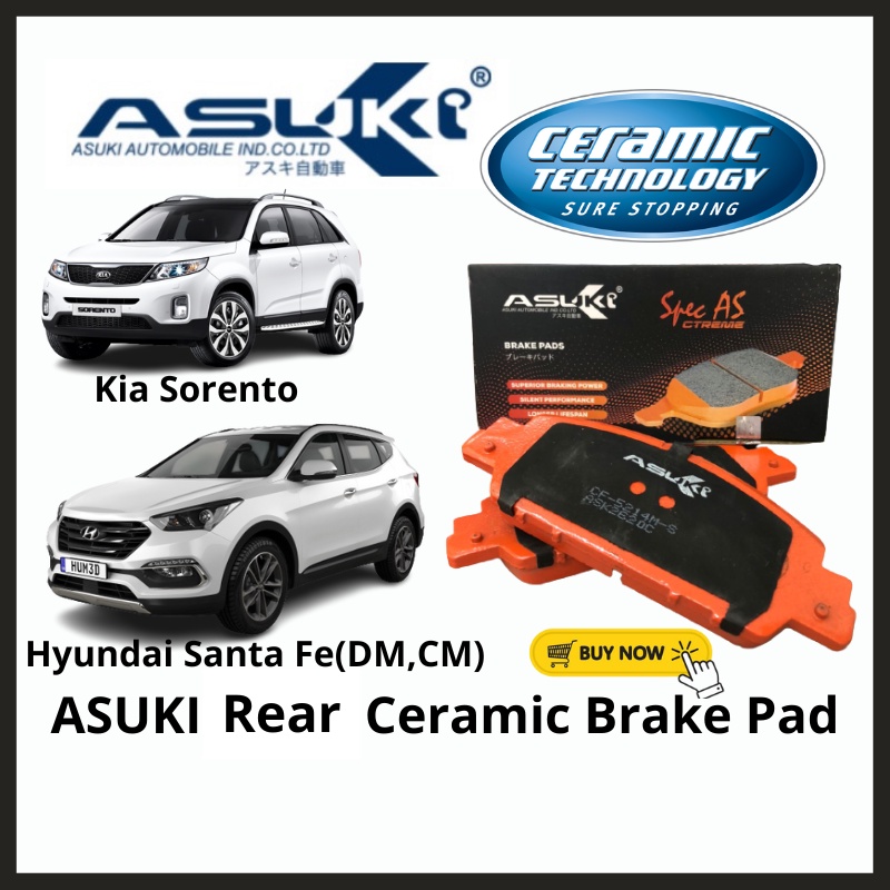 thumbnail image 2 of Detroit Axle Rear Ceramic Brake Pads W/ Hardware For 2021-2023 Sorento/Carnival/Santa Cruz 2 of 6