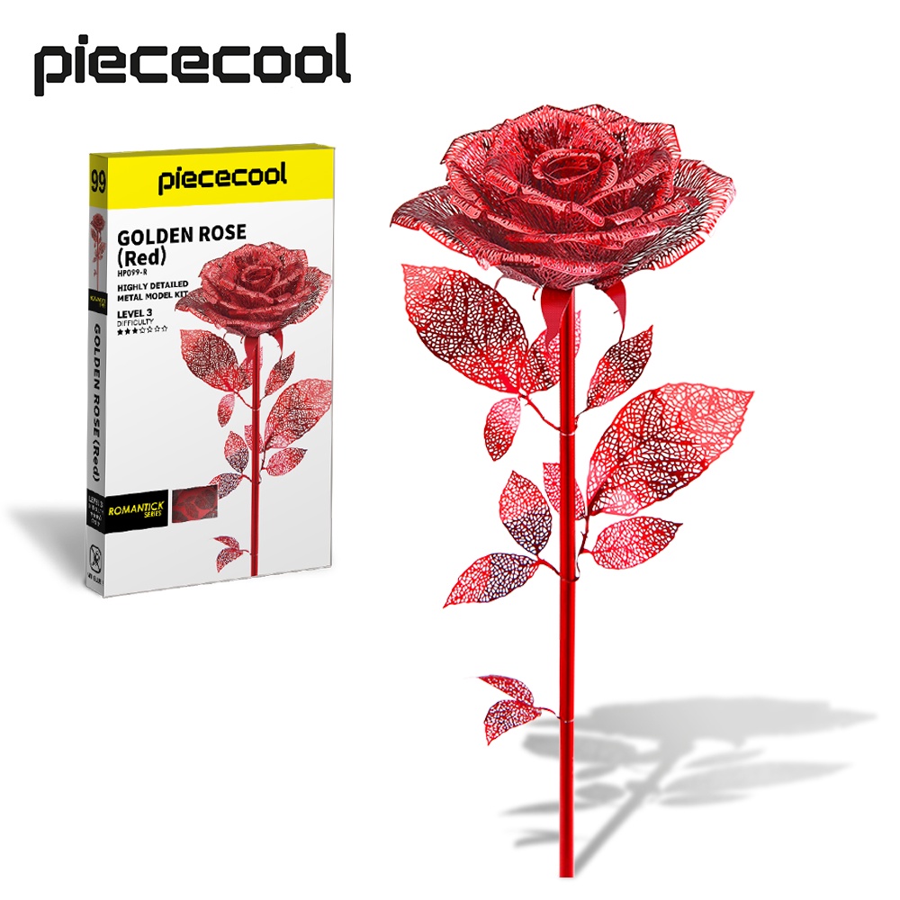 Piececool 3D Metal Model Kits Rose Flower Building Blocks Sets DIY 3D ...