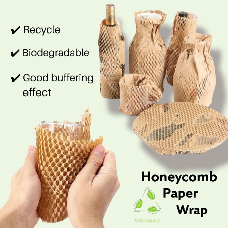 🇲🇾Biodegradable Honey Comb Cushion Ready Cut Eco Craft Wrap Paper