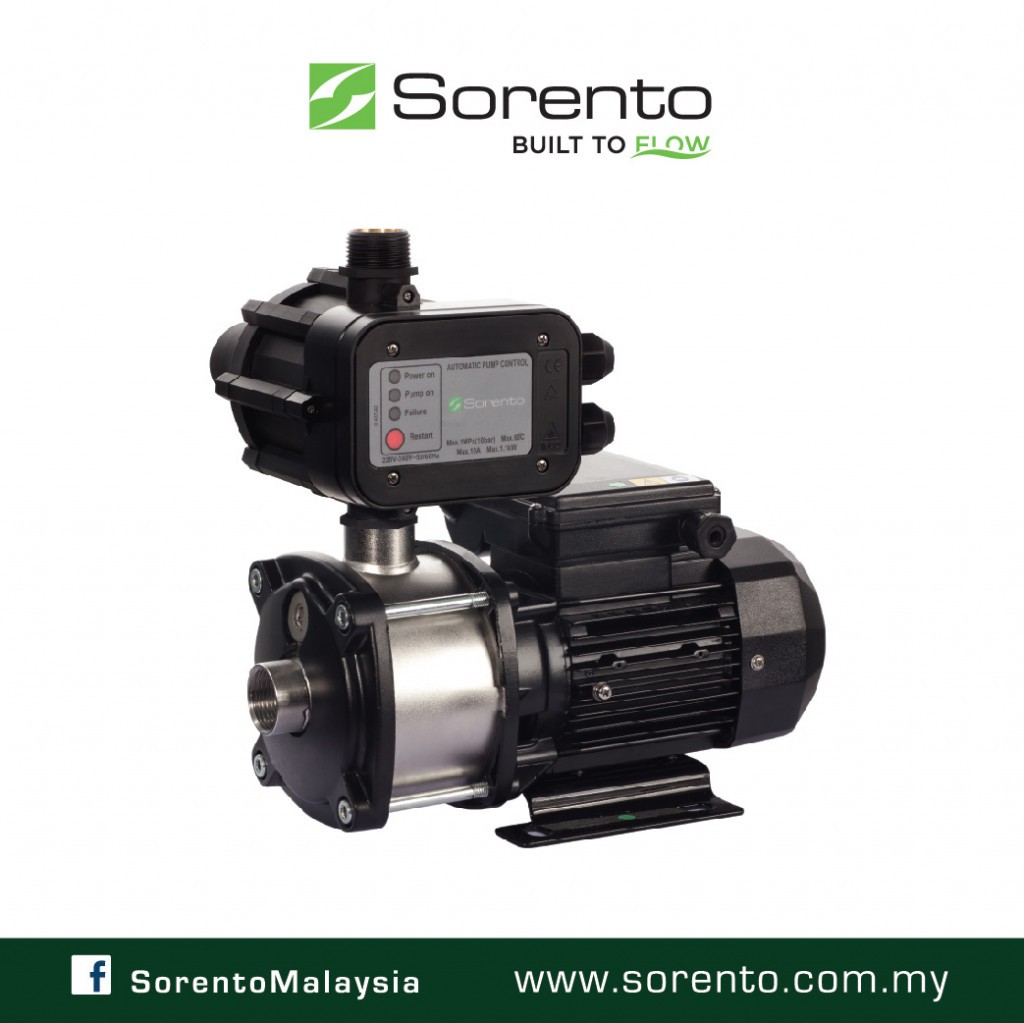 SORENTO Stainless Steel 304 Automatic Water Booster Pump 0.37(kW