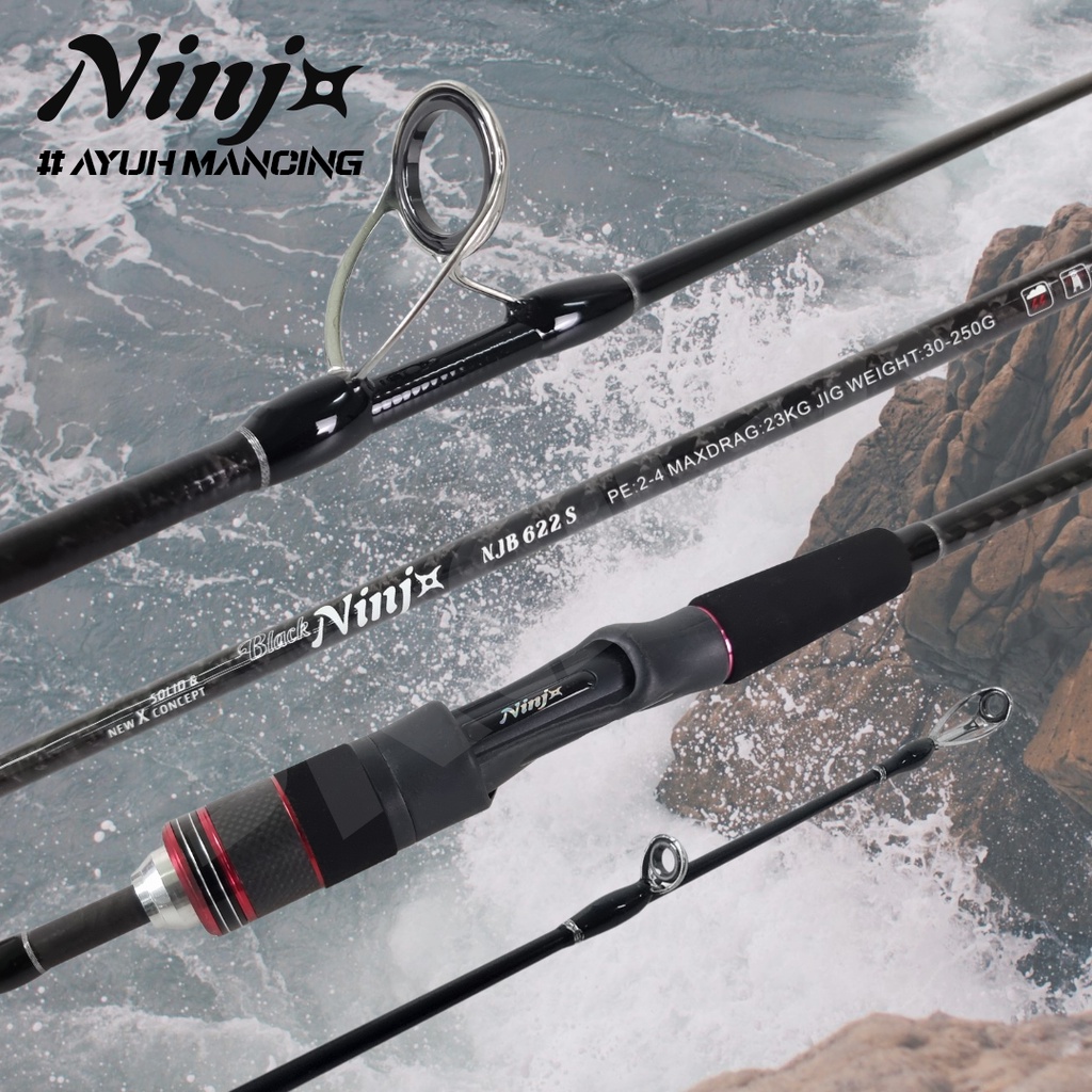 PROGA】BLACK NINJA NJB622S Solid & New X Concept Spinning Fishing Rod