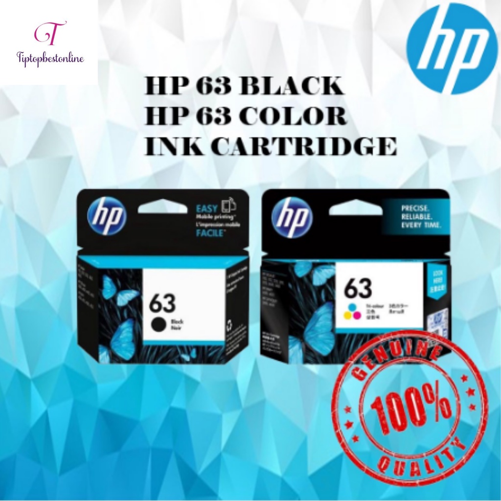 HP 63 BLACK & COLOR INK CARTRIDGE [100% ORIGINAL] | Shopee Malaysia