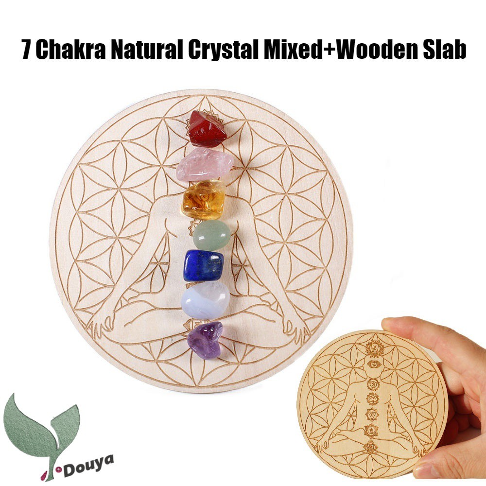7pcs/set Natural Crystal Mixed Seven Chakra Healing Stone + Seven Star ...