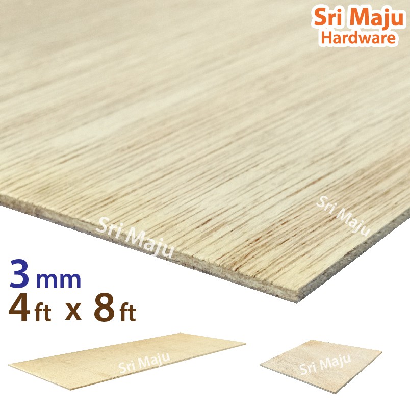MAJU (4ft x 8ft) 3mm Plywood Timber Panel Wood Board Sheet Ply