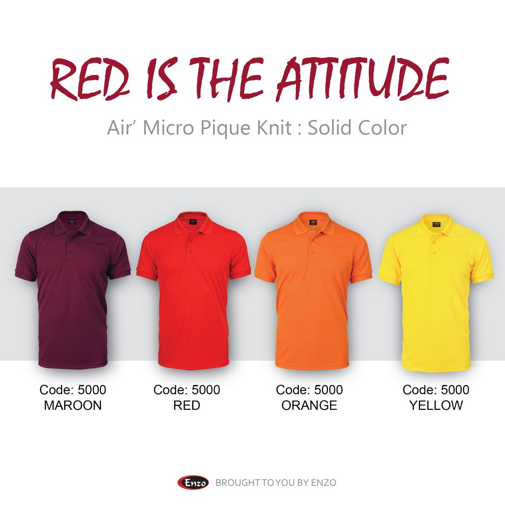 -5000- Enzo Multifunction Plain Polo Shirt [Red is the Attitude ...