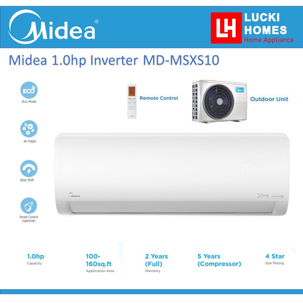 Midea 1.0HP MSXS-10CRDN8 Xtreme SavE Inverter Wall Mounted Split MSXS ...