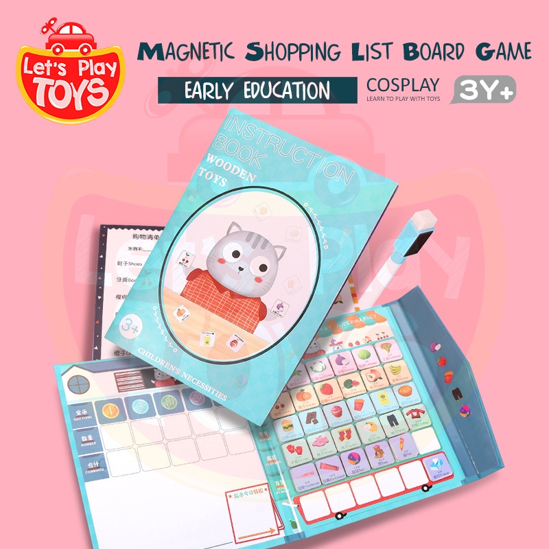 Shopping List Board Game for Kids Educational Memory Family