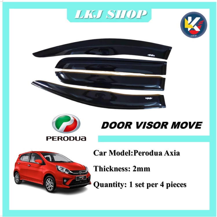 Perodua Axia 2014-2022 Door Visor Move Air Press Window Wind Deflector ...