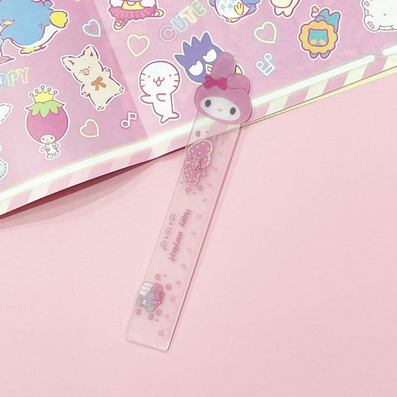 Hello Kitty My Melody Transparent Acrylic 12cm Ruler Measuring Ruler ...