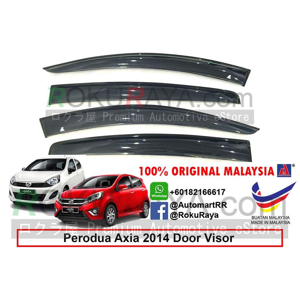 Perodua Axia 2014 AG Rain Wind Sun Door Visor Air Press Wind Deflector ...