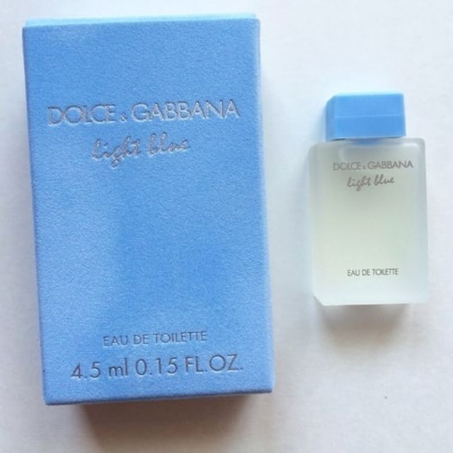 100 Original DOLCE GABBANA LIGHT BLUE FOR WOMEN W 4.5ML EDT