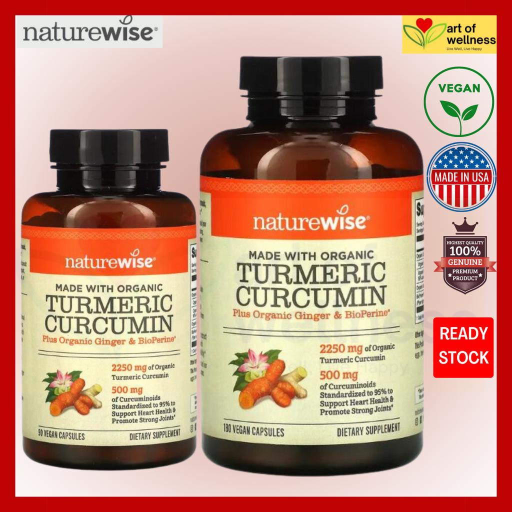 NatureWise, 💥TURMERIC CURCUMIN with Ginger & Bioperine💥, 90/180