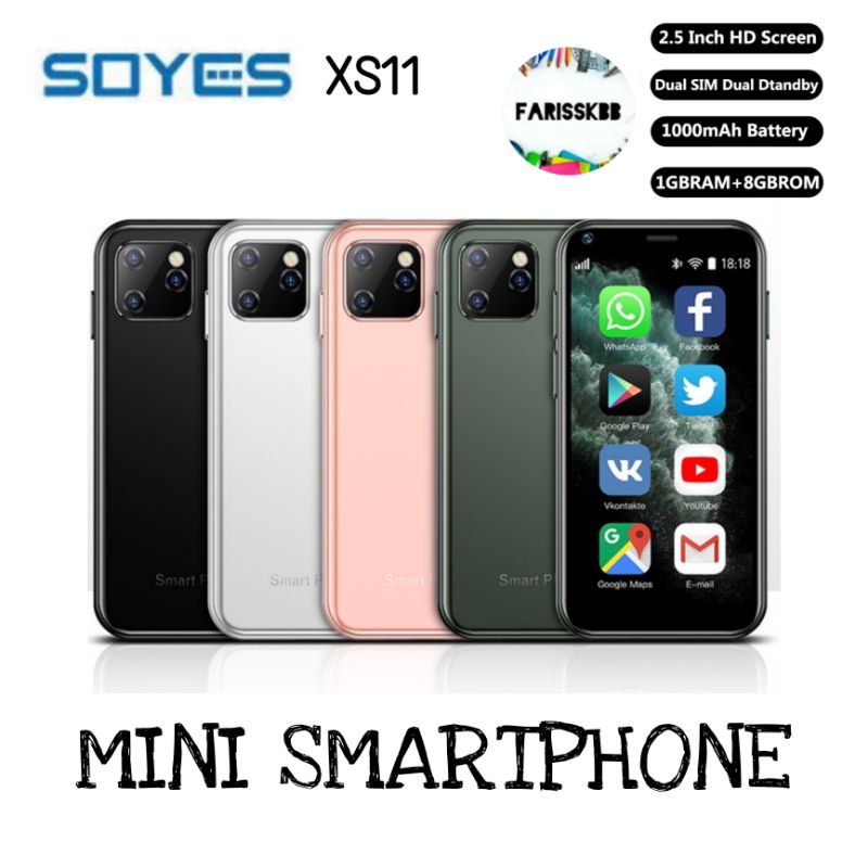 SOYES XS11 Portable Smartphone Smallest mini dual 3G Ultra thin 2.5 ...