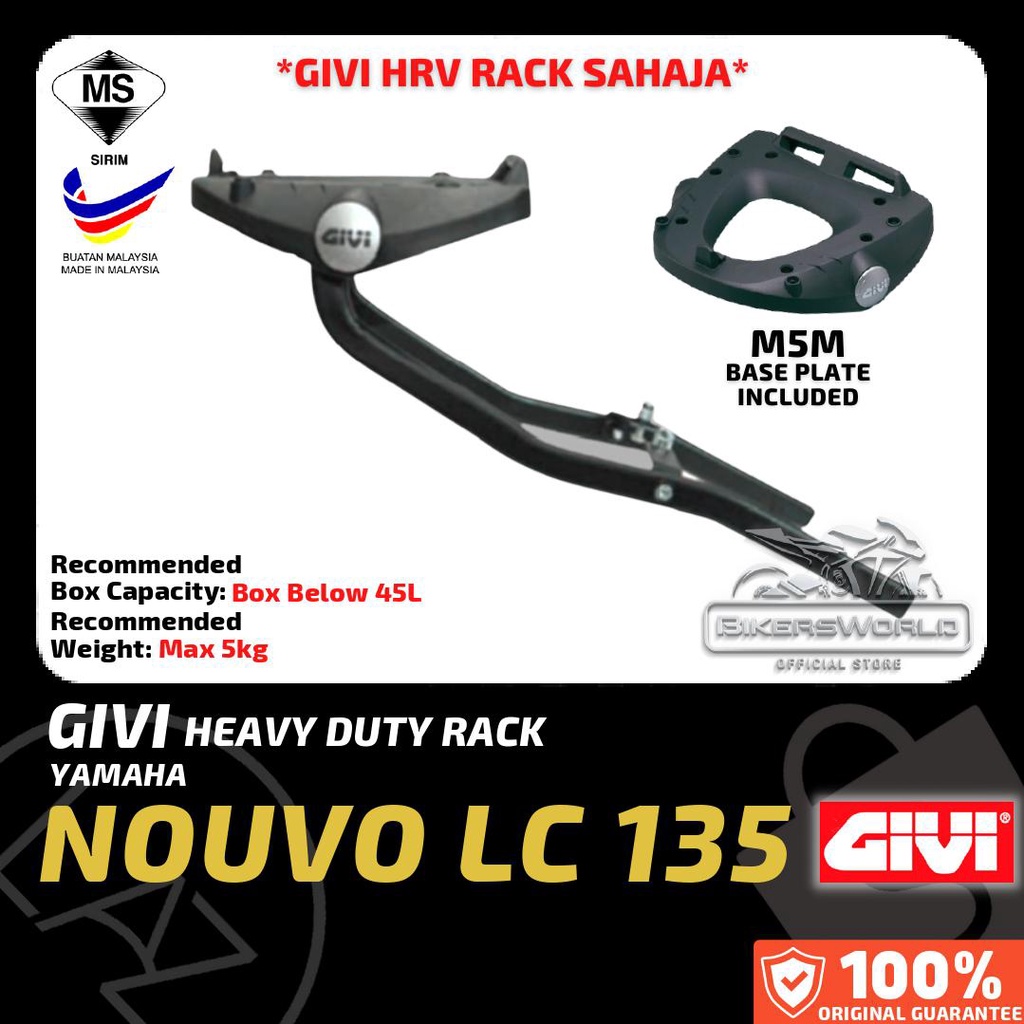 Givi Heavy Duty Rack Hrv Yamaha Nouvo Lc Monorack J Motorcycle Rack Shopee Malaysia