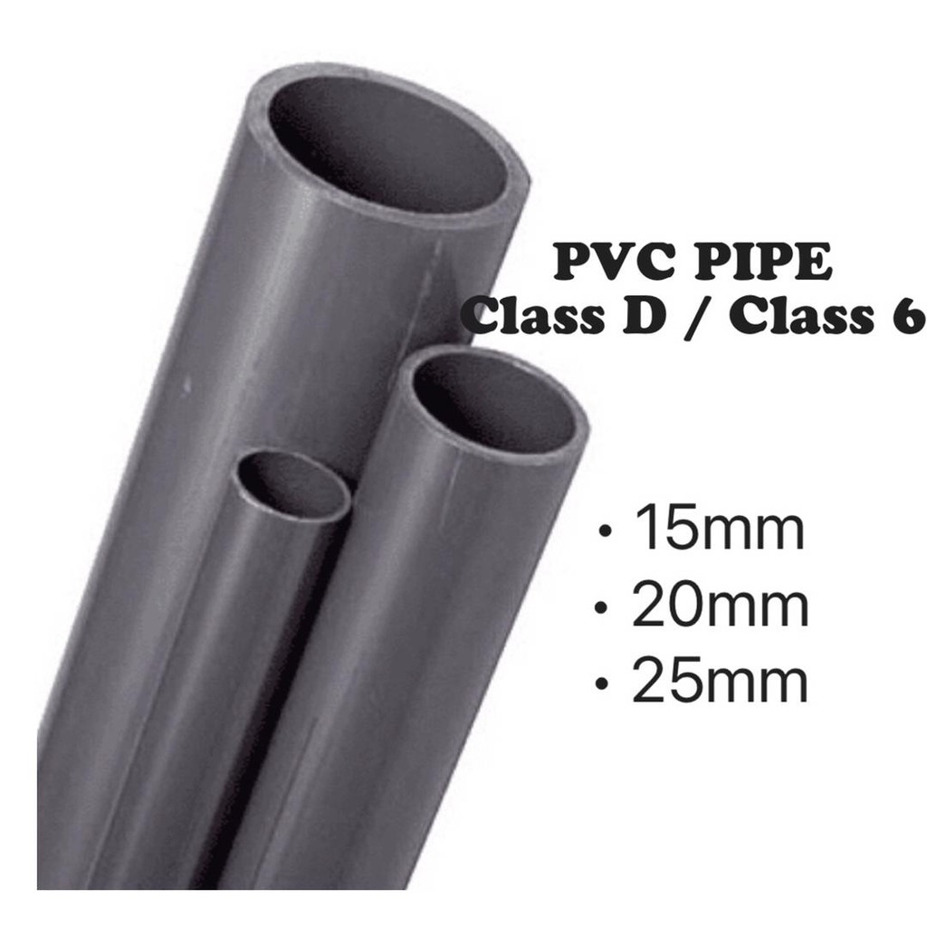 1 FEET (1/2 15mm/ 3/4 20mm/ 1 25mm) PVC Pipe Grey PVC Water Pipe Class  D, Class 6 [ NON SIRIM ]