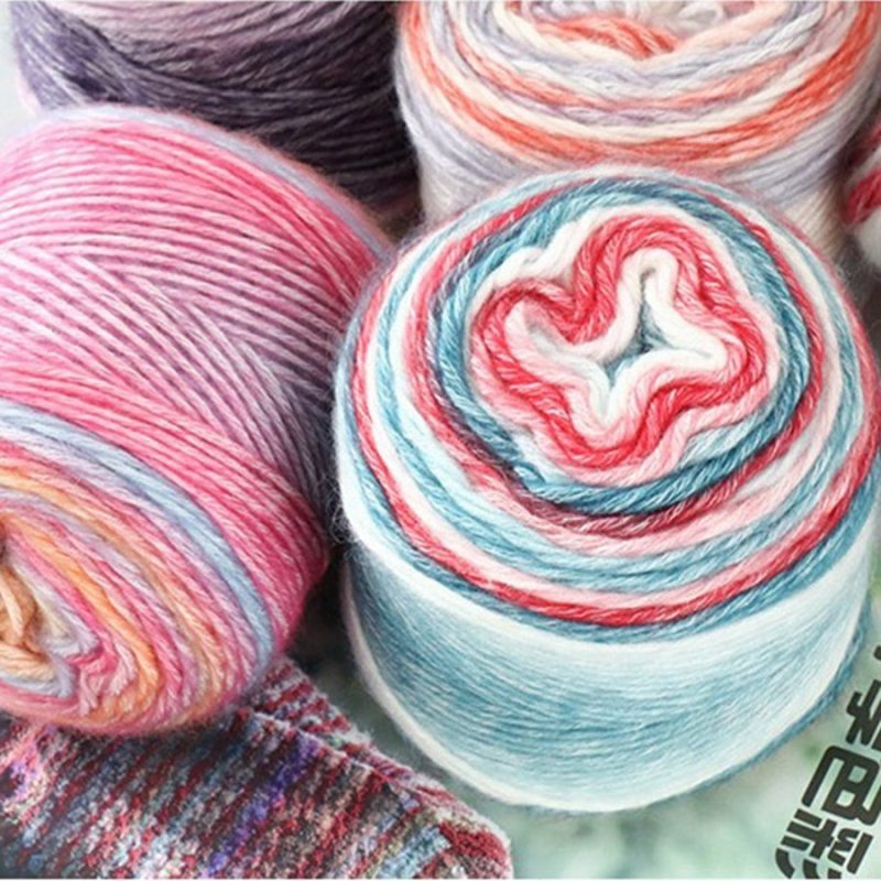 Ready Stock 100 G/ball Soft Cake Cotton Yarn Wool Blend Fancy Hand