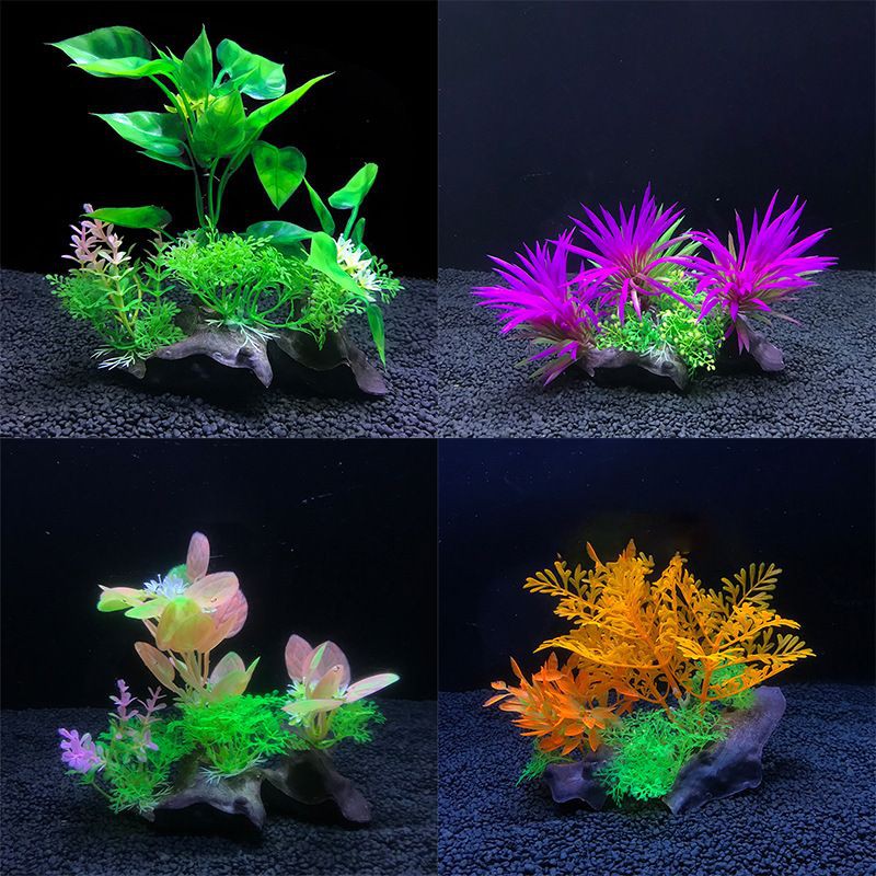 Aquarium Decoration Artificial Plant Fish Tank Landscaping Deco | Pokok ...