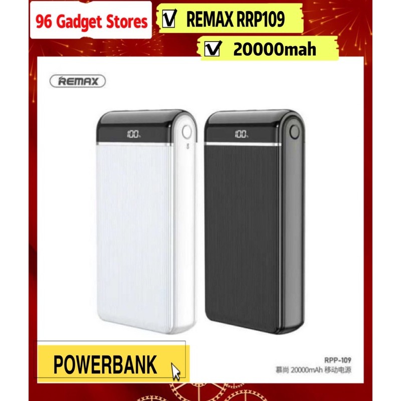 ORIGINAL REMAX RPP-109 20000MAH PD FAST CHARGING POWERBANK | Shopee ...