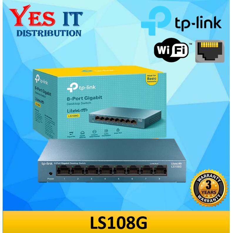 Switch TP-LINK LS108G LiteWave Gigabit 8xRJ-45/10/100/1000Mbps/metalno kucište