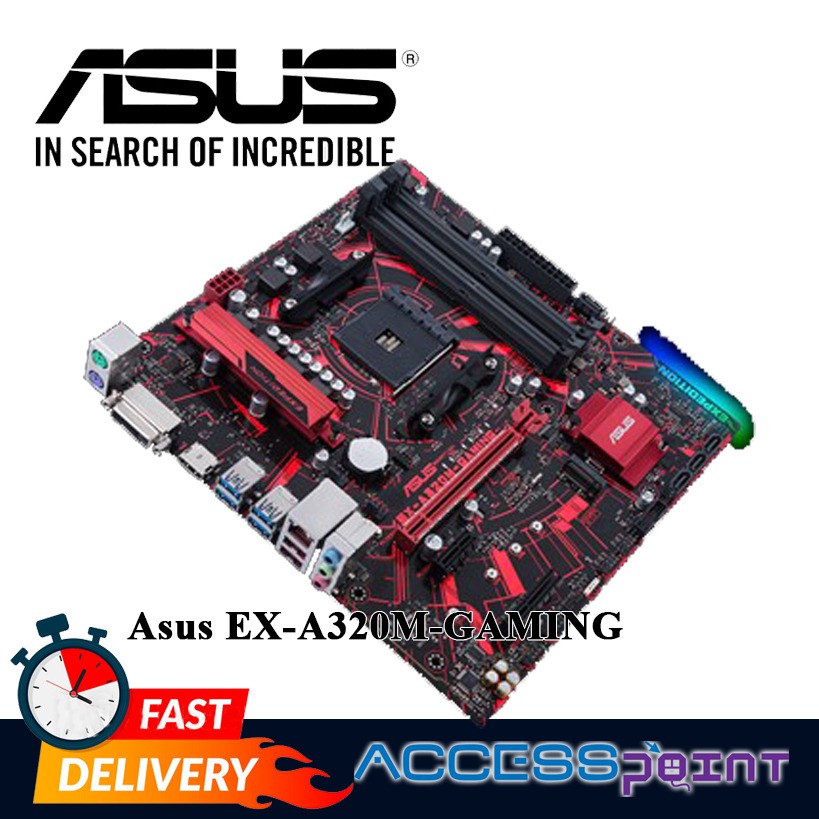 ASUS EX-A320M-GAMING MICRO-ATX AMD A320 RYZEN AM4 SOCKET MOTHERBOARDS