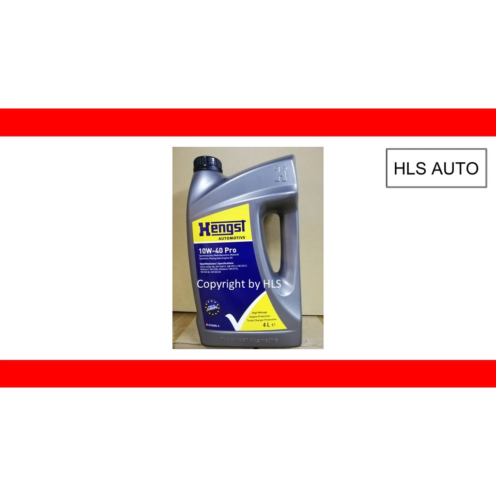 Hengst 10W-40 PRO SN/CF Engine Oil (4 Litres)(Continental Car ...