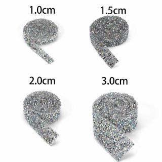 1 Yard 1.0-3.0mm Rhinestones Tape Banding Hotfix Strass Crystal Decoration Rhinestone  Ribbon for DIY Woman Clothing Shoes Hats 