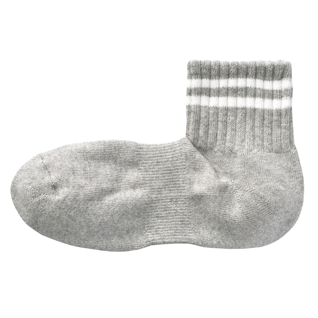 MUJI Men's Good Fit Right Angle Pile Sole Short Line Socks (25 - 27cm ...