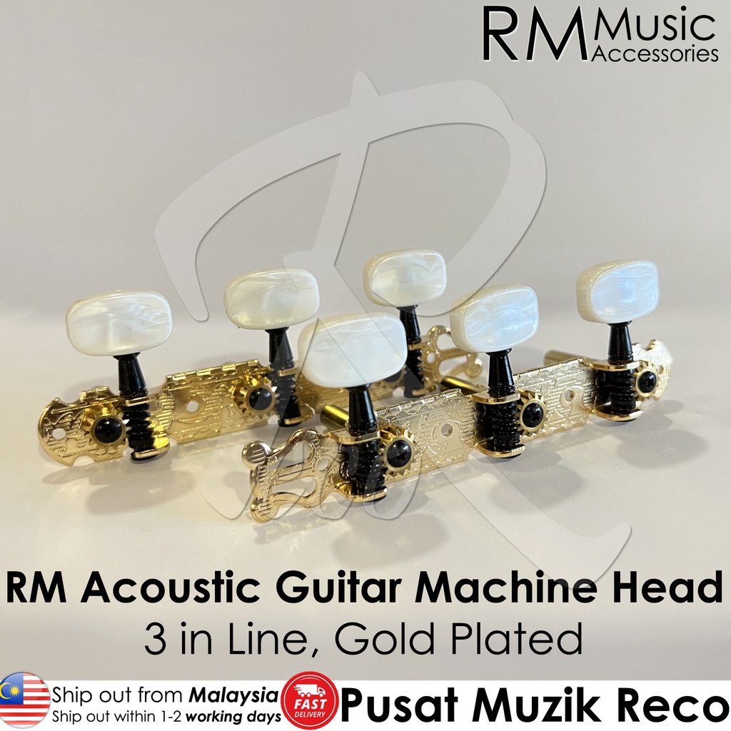 RM Gold Plated Kapok Acoustic Guitar Machine Head SET 3 in Line Tuning