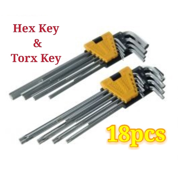 Ingco Hex Key And Torx Key Set Pcs Shopee Malaysia