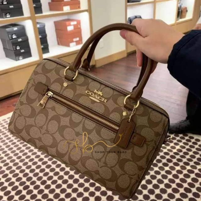 COACH Rowan Satchel in Signature Canvas COACH F83607 Shopee