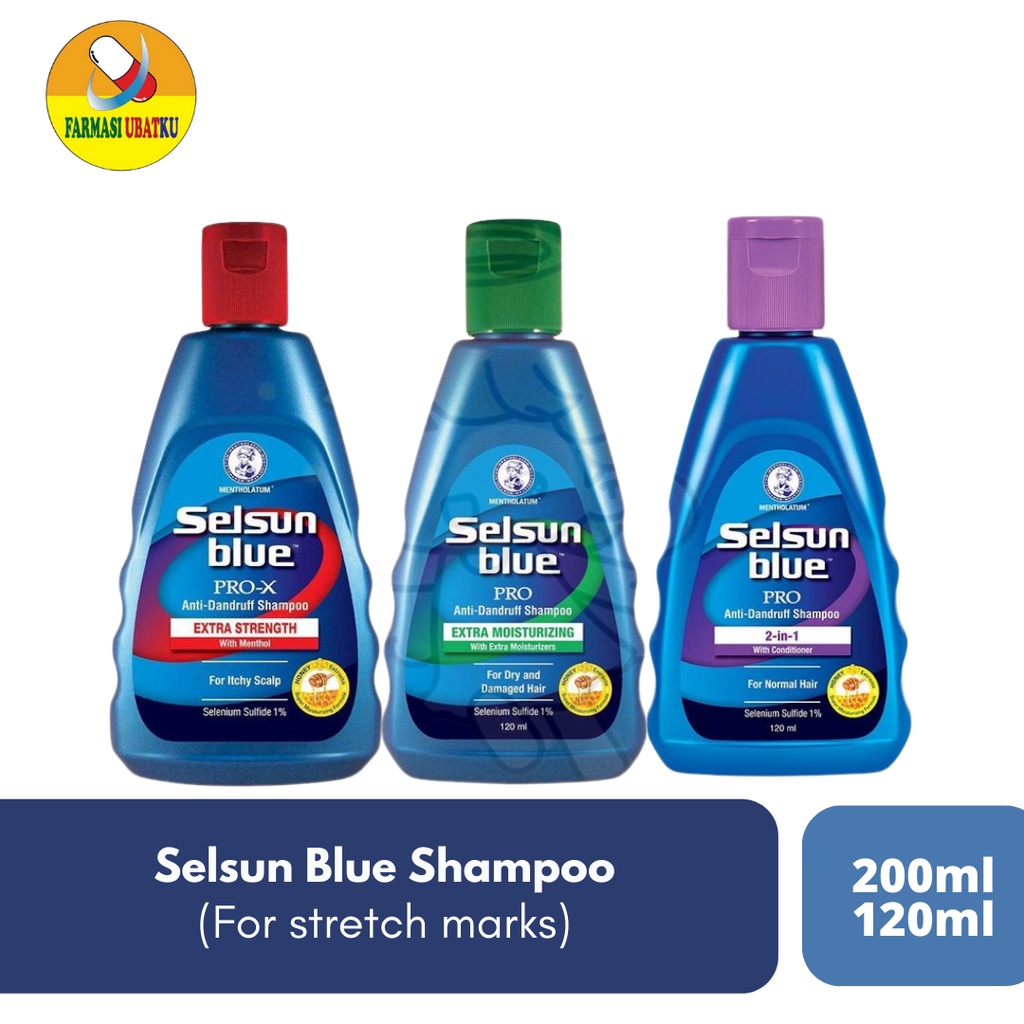 Selsun Blue Shampoo 120ml (Rawatan untuk kelemumur rambut ) Shopee