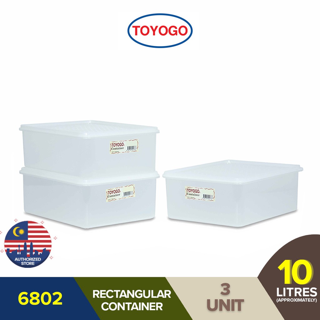 3X Toyogo Food Container Reusable Food Grade Plastic Storage Box 6802 ...