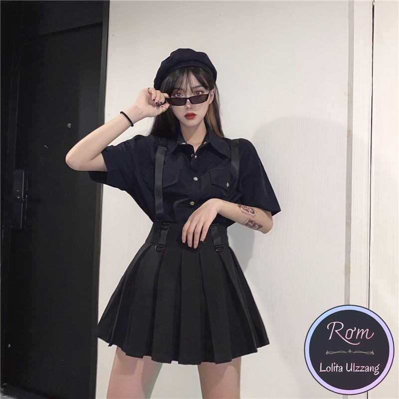 Black skirt ulzzang sale