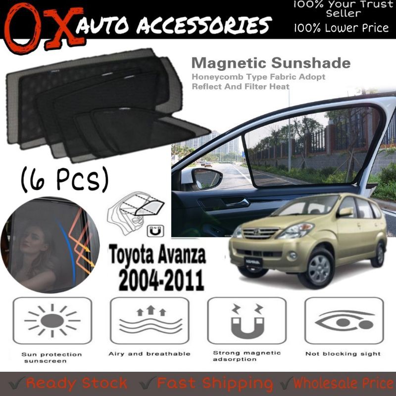 Toyota Avanza 2004 - 2011 Magnetic Sunshade (6 Pcs) | Shopee Malaysia