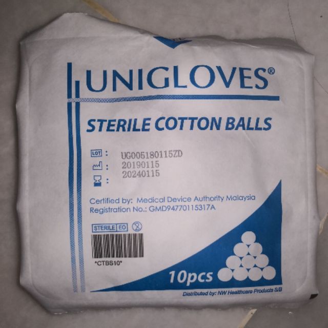Unigloves sterile Cotton balls 10 pcs Shopee Malaysia