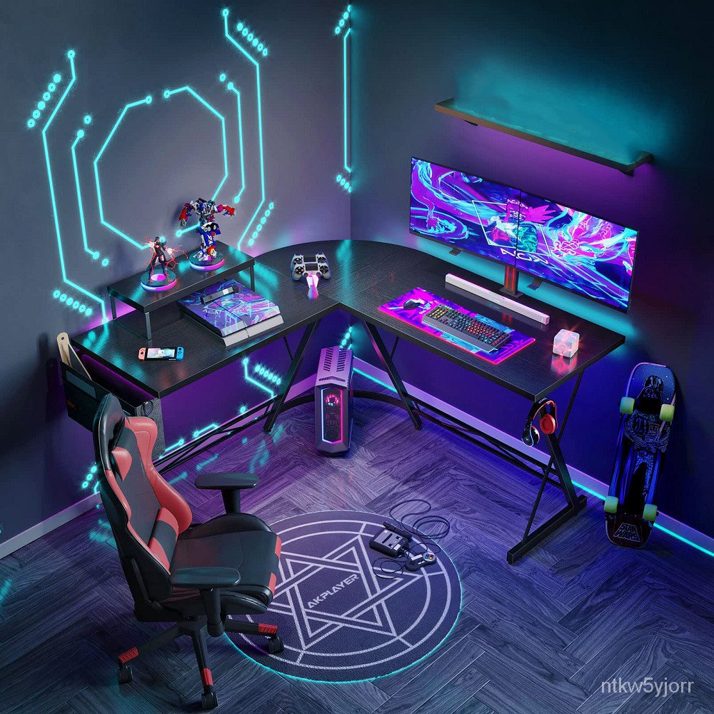 L Shaped Gaming Desk Home Office Computer Table with Large Monitor
