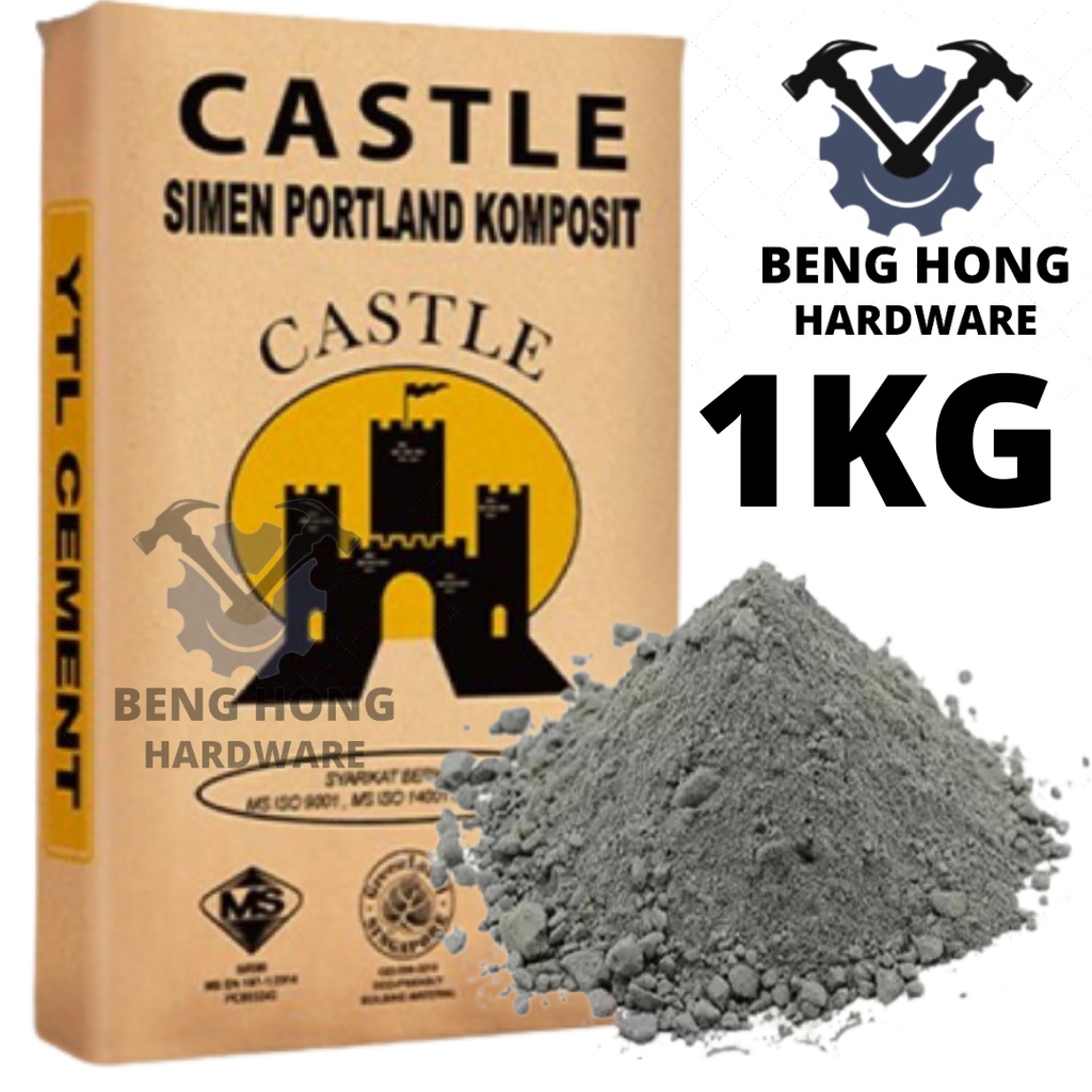 🔥READY STOCK🔥1KG YTL CASTLE Portland Cement Simen Kelabu Only Bina ...