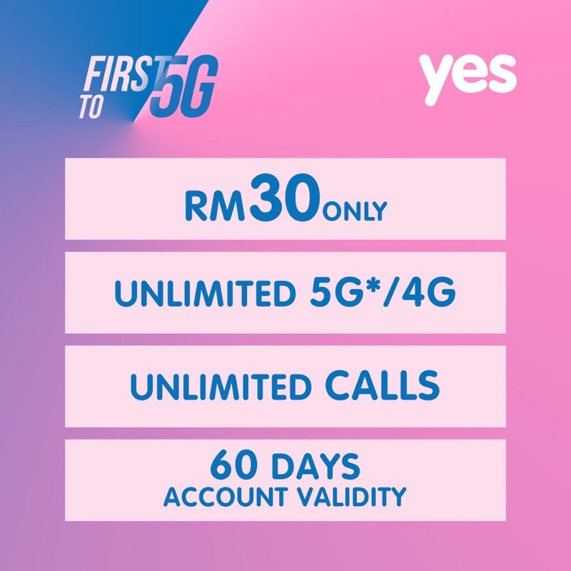 YES FT5G, 4G-5G UNLIMITED DATA( kekal no. lama, VIP no. + cALL Included ...