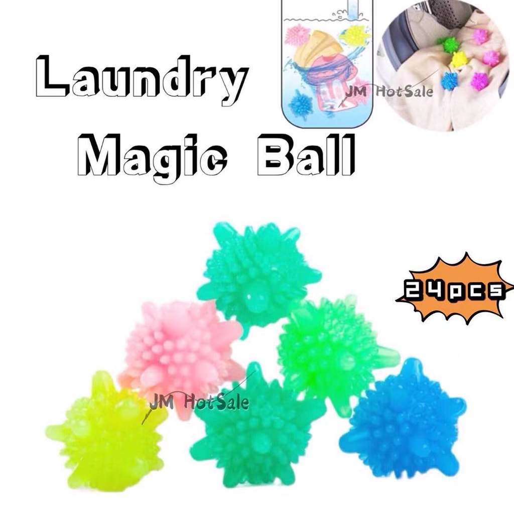 (24pcs) Reusable Washing Machine Laundry Ball Magic Clothes Dyer Ball Shopee Malaysia