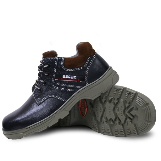 OSCAR SAFETY SHOES 136 BLACK Ankle Cut Leather Safety Boot (Certified