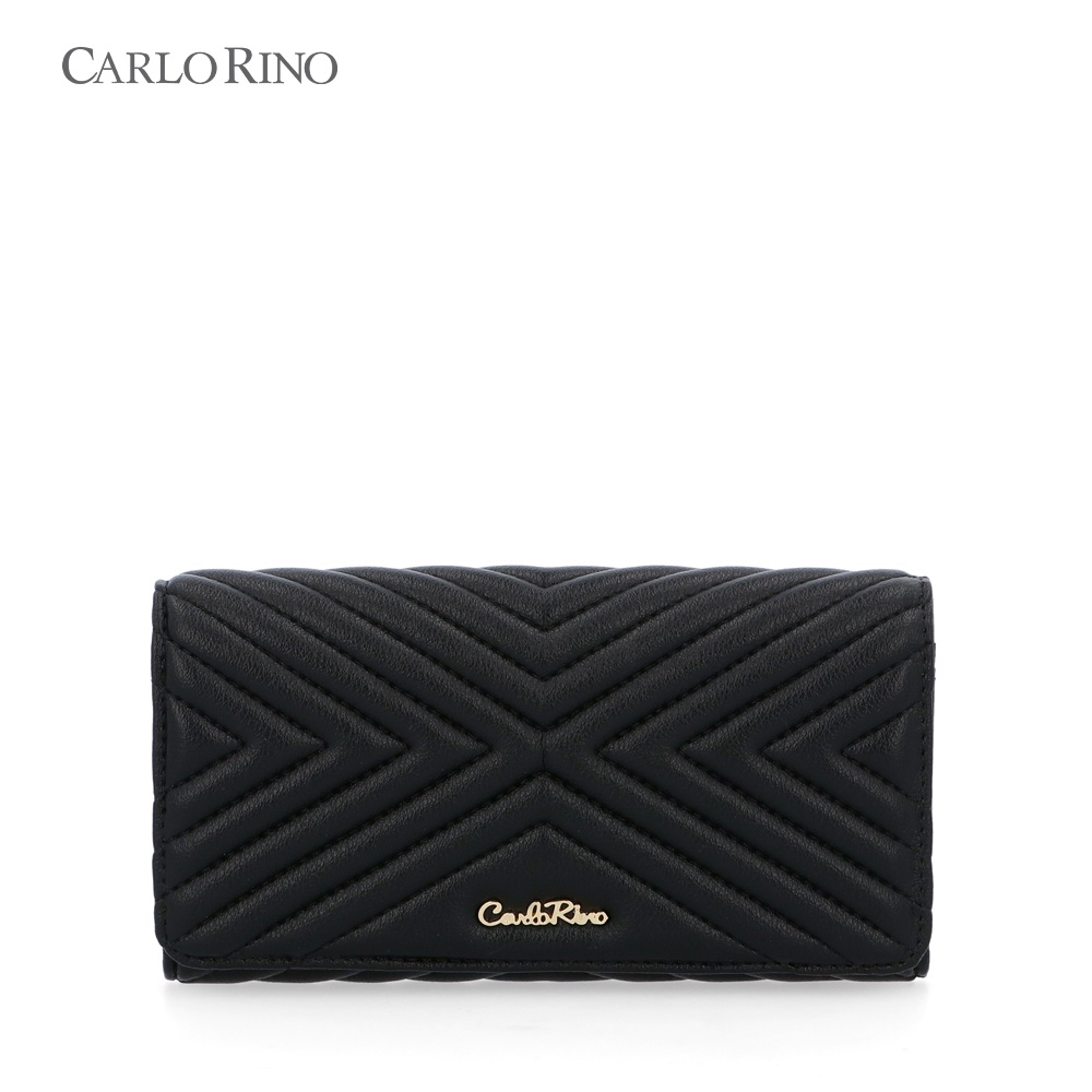 Carlo Rino Black Wave Of You 2-fold Long Wallet | Shopee Malaysia