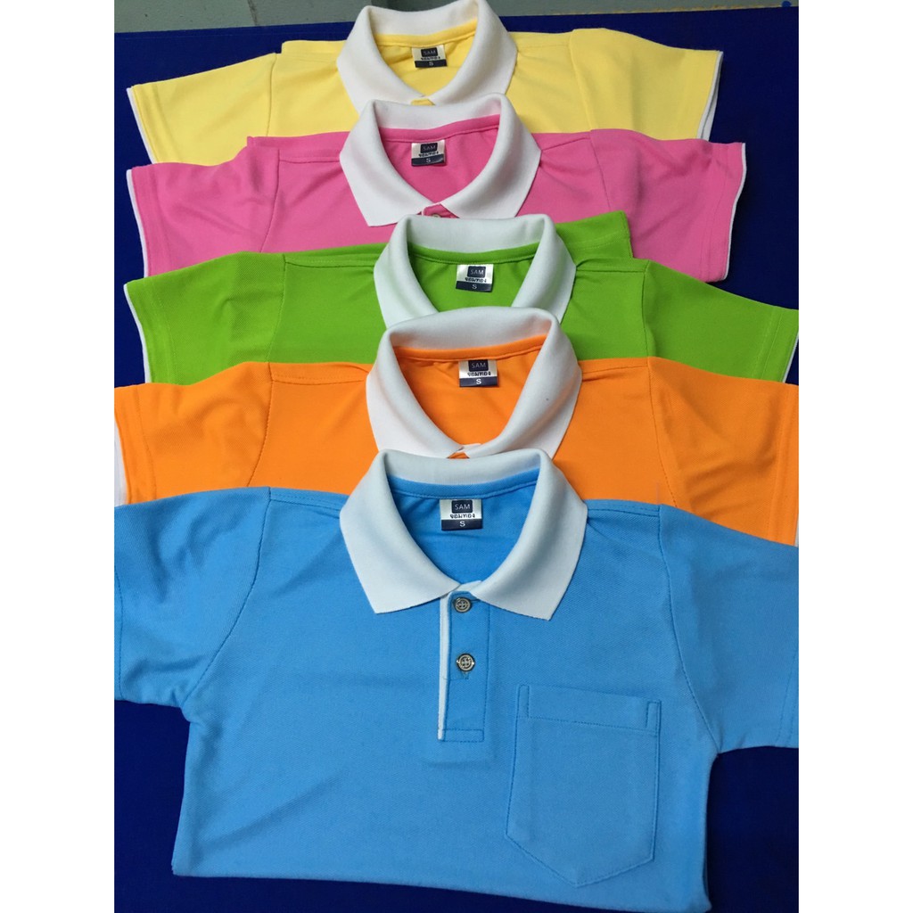 Children's Polo Shirt Little Boy Solid Color Collar White Yellow Pink ...