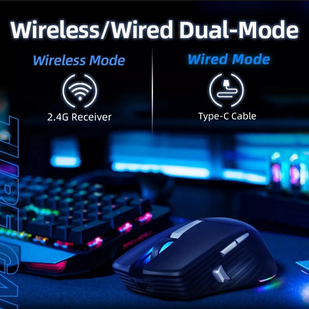 Machenike M531 4000DPI RGB Wireless And Wired Dual Modes Rechargeable ...