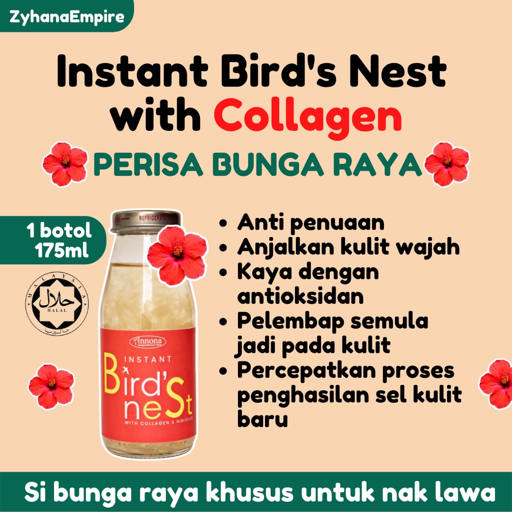 HALAL Bird Nest Anti Aging Acne Dull Skin Supplement Bird Nest Drink