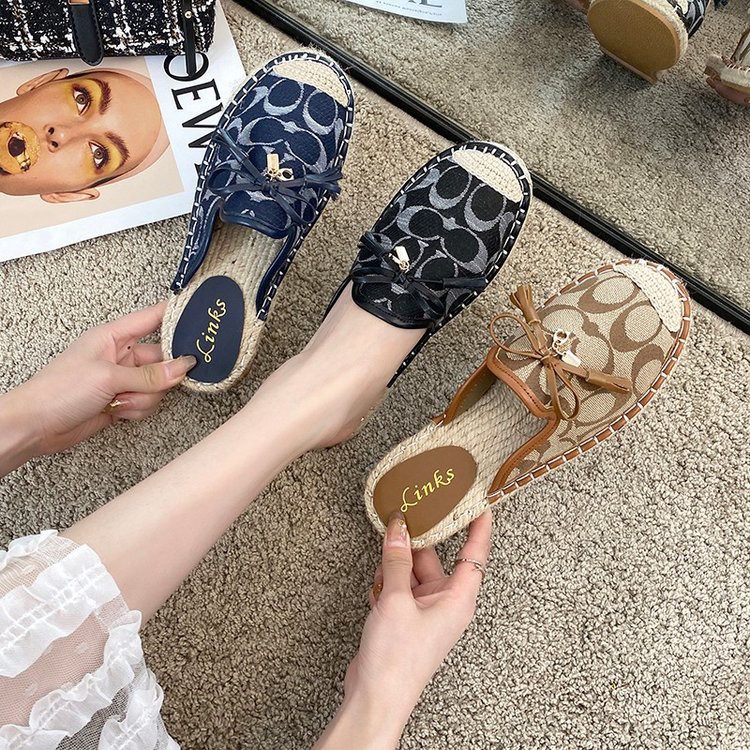 GG High Heels Half Slippers Silver