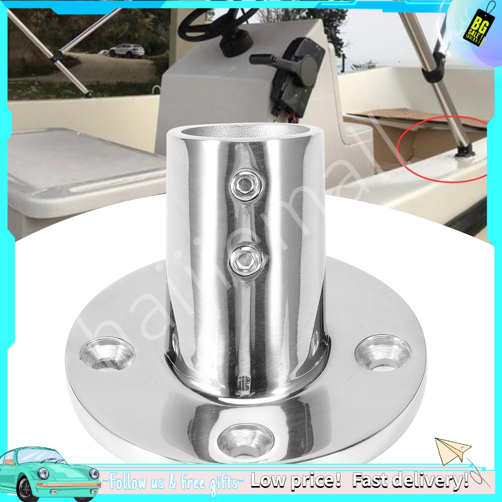 PERKO ROUND BASE RAIL FITTING CHROME 30 DEGREE 7/8 TUBING