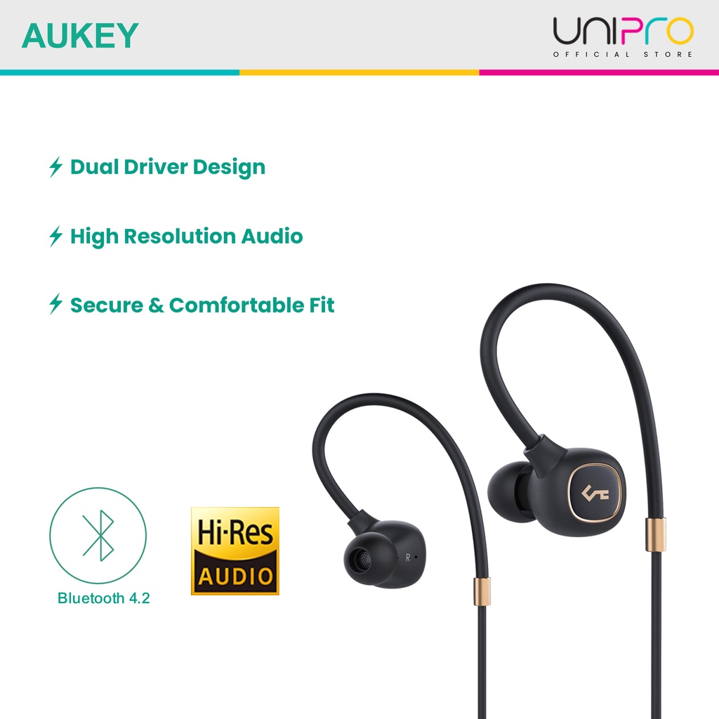AUKEY Key Series EP B80 Bluetooth 5 Wireless Headphones Earbuds with Hybrid Driver System High Fidelity Sound aptX Shopee Malaysia