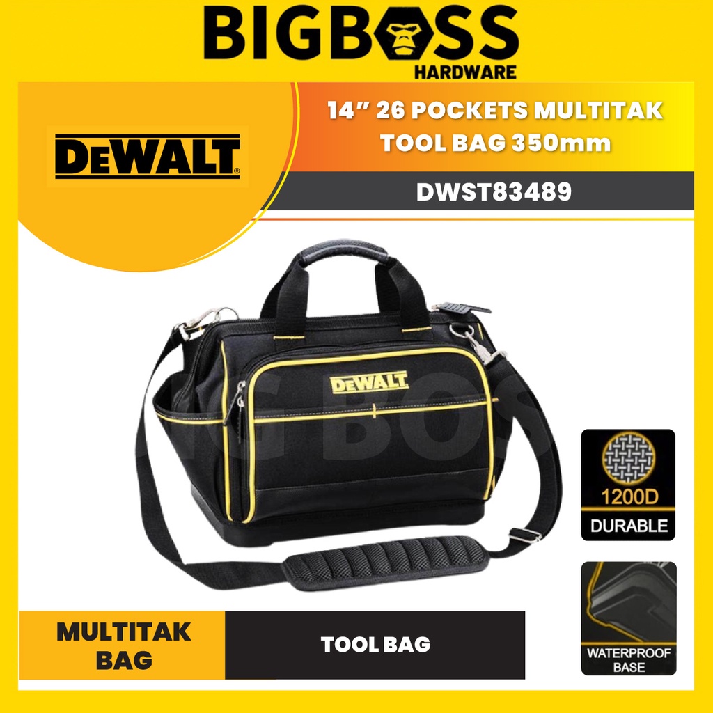 Dewalt DWST83489 14in 26 Pocket Multitak Bag / Tool Bag / Hand Tool Bag / tool