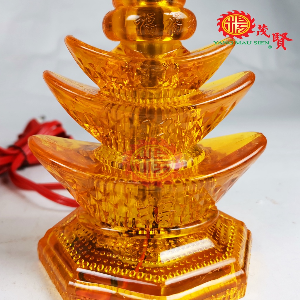 Yms Led 水晶元宝灯 神台灯 全亮式 省电耐用 Led Praying Lamp Light 神臺燈 神桌灯 拜神灯 祖先灯 天宫灯