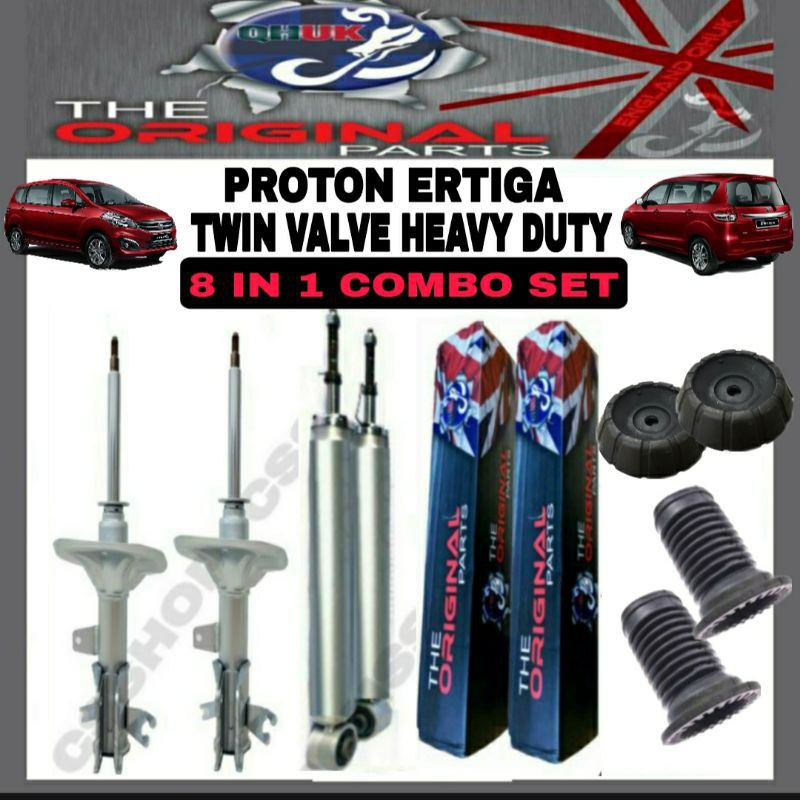 QHUK PROTON ERTIGA COMBO SET ABSORBER FRONT / REAR TWIN VALVE HEAVY